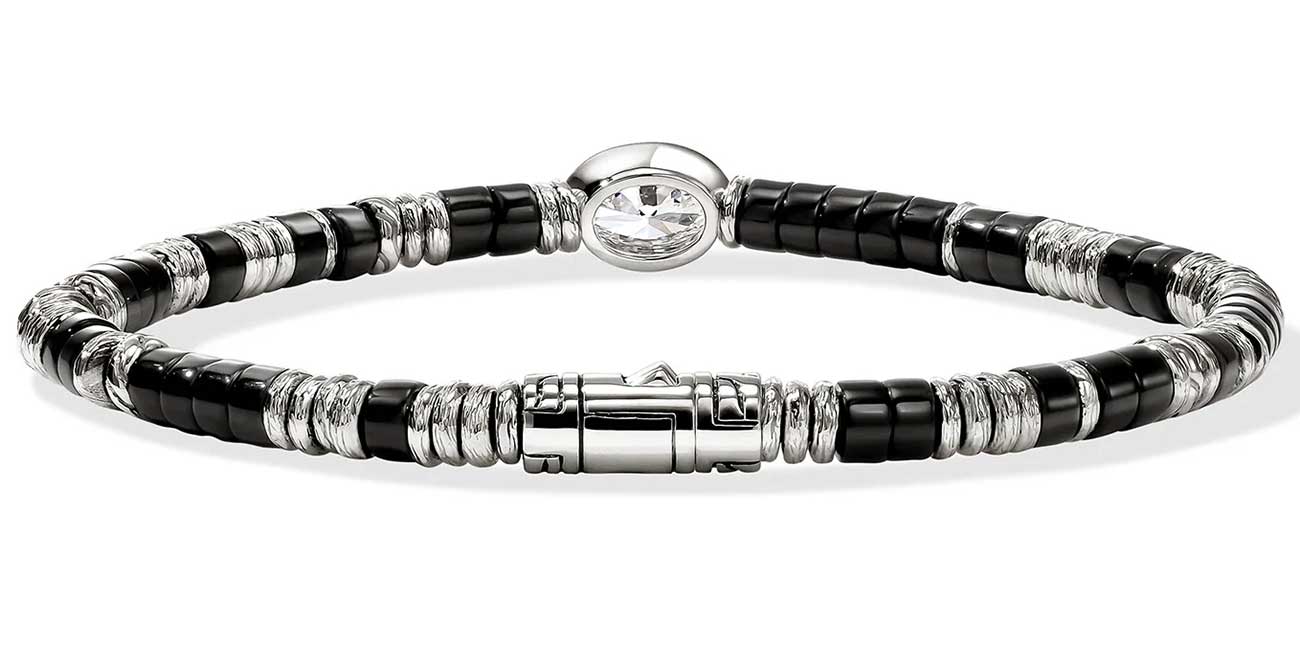 John Hardy JH Lovestruck Black Onyx Heishi Bracelet
