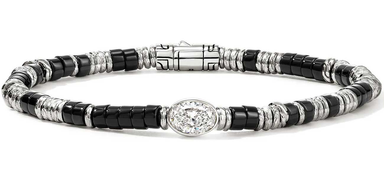 John Hardy JH Lovestruck Black Onyx Heishi Bracelet