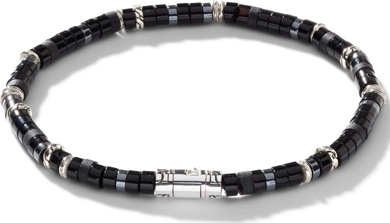 John Hardy Heishi Large Bracelet Treated Black Onyx