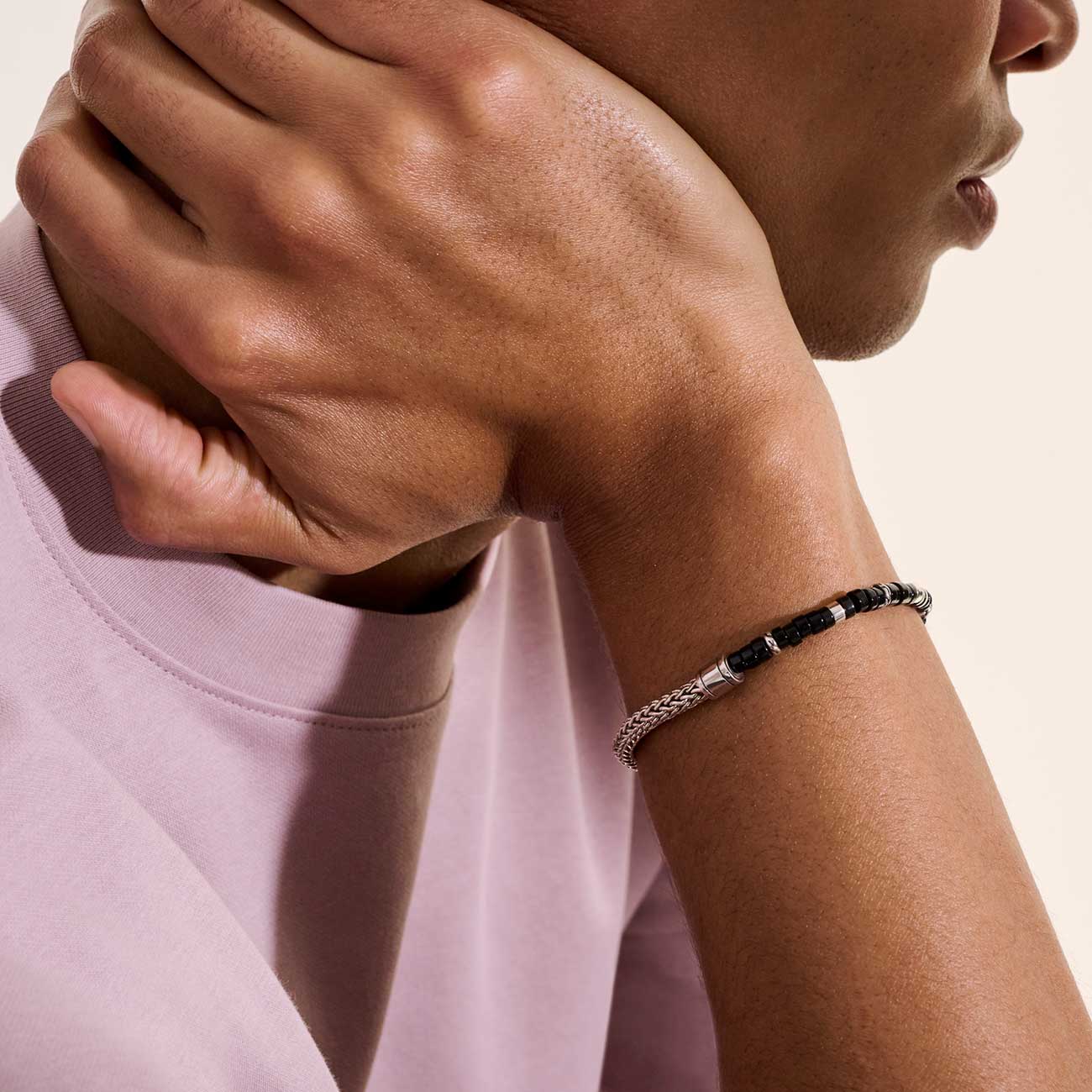 John Hardy Heishi Large Bracelet, Sterling Silver & Onyx