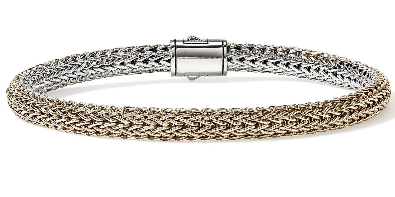 John Hardy Icon Bracelet, Gold, Sterling Silver, 5MM
