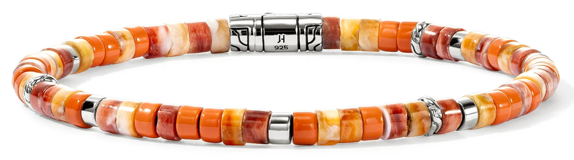 John Hardy Heishi Spiny Oyster Shell Bracelet, 4mm- Size M - in Orange Oyster Shell | Sterling Silver