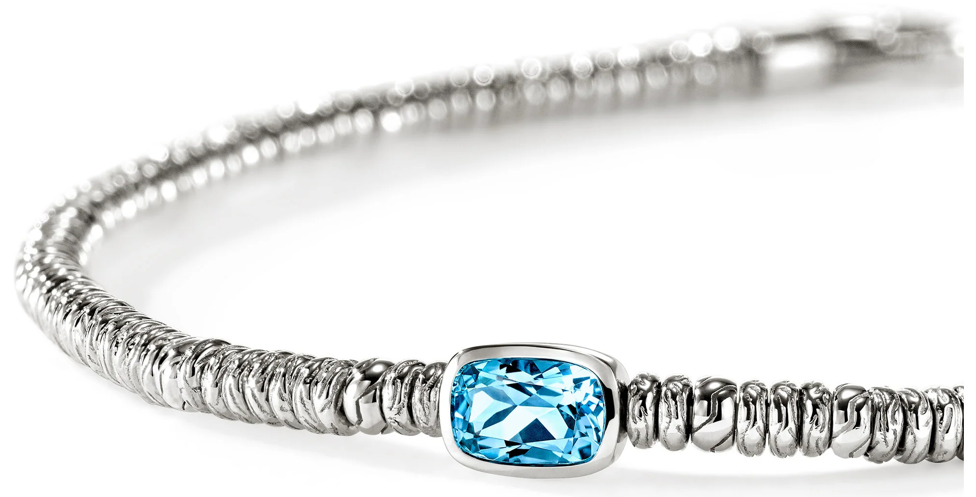 John Hardy Heishi Gem Blue Topaz Bracelet - BUS290151SBTXUM