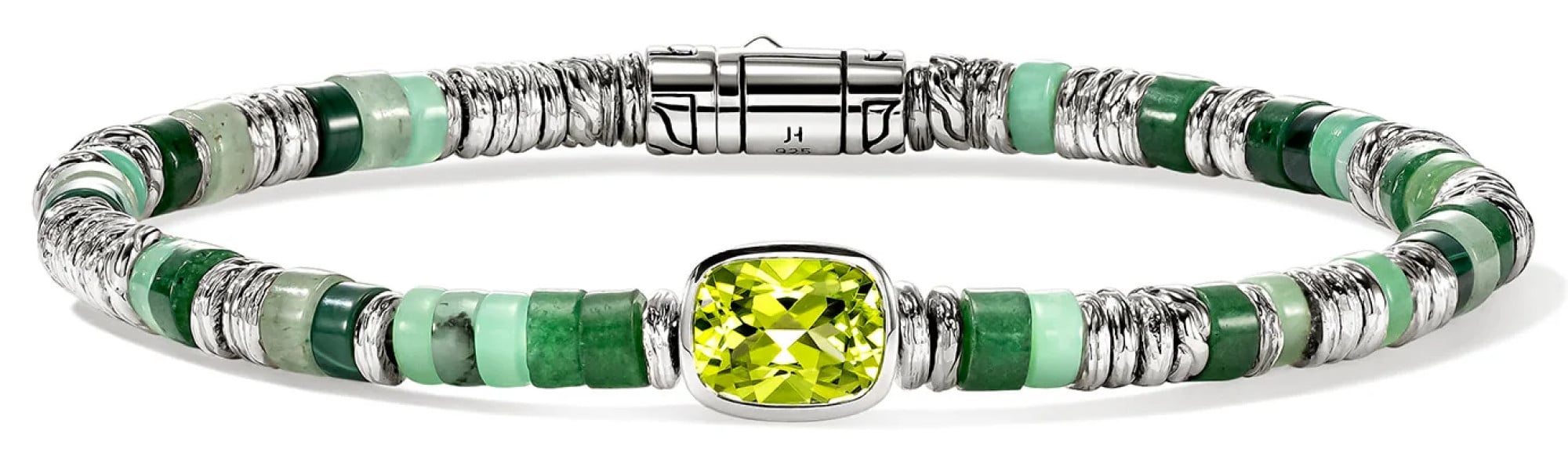 John Hardy Heishi Gem Bracelet, 4mm - Size Medium - in Peridot | Sterling Silver