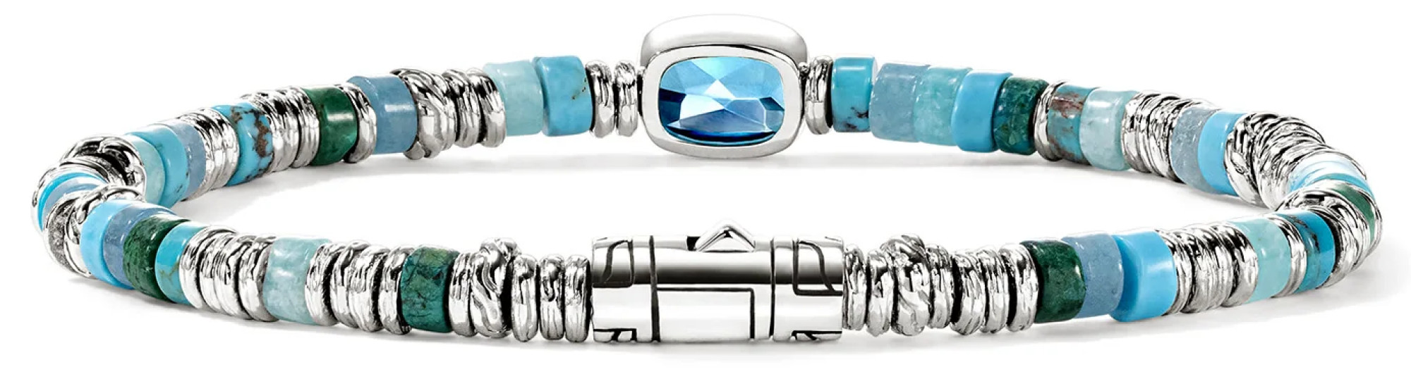 John Hardy Heishi Swiss Blue Topaz Bracelet - BUS290201SBTTQAMZXUM