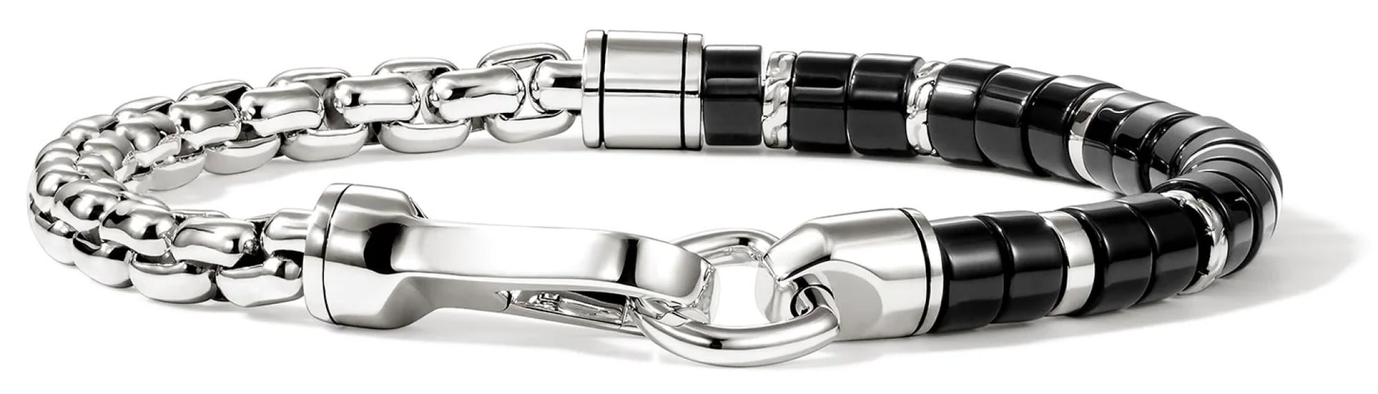 John Hardy Heishi Chain Bracelet, 6mm - Size Large - in  Black Onyx | Sterling Silver