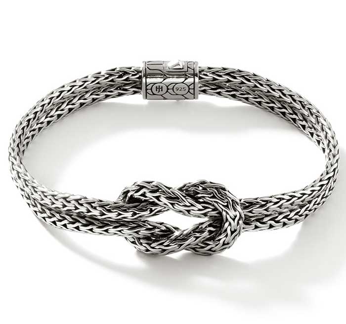 John Hardy Love Knot Bracelet 7mm - Size Large - in Sterling Silver 995$