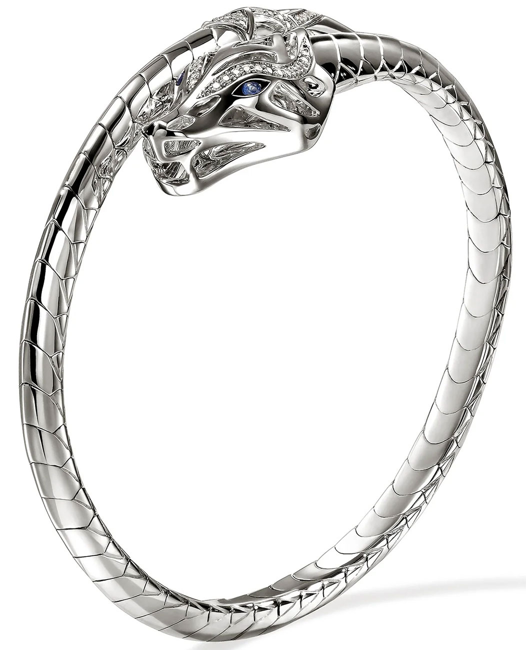 John Hardy Naga Sterling Silver & Diamond Medium Bracelet