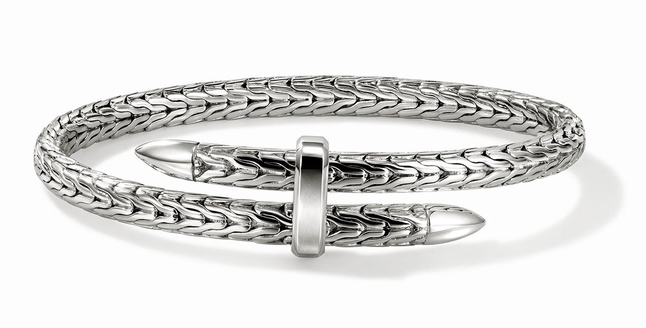 John Hardy Spear Flex Cuff - Size Large - in Sterling Silver