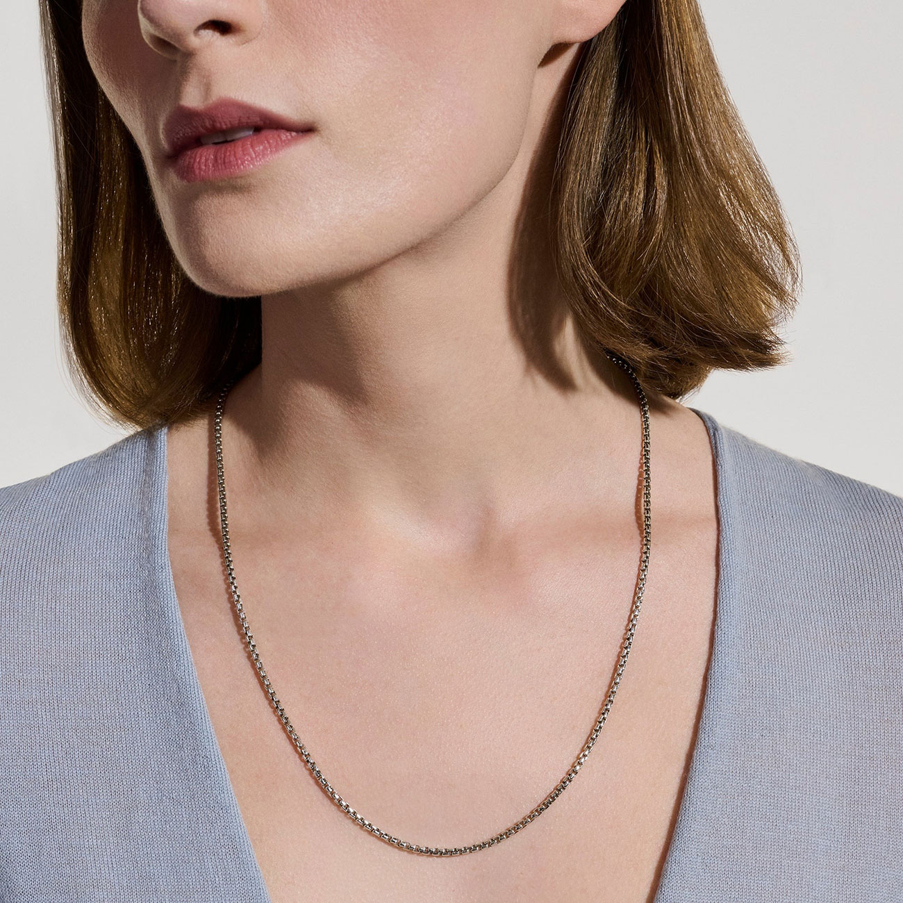 John Hardy Box Chain Necklace, 2.7mm - 26-Inch - in SS - NM98807X26