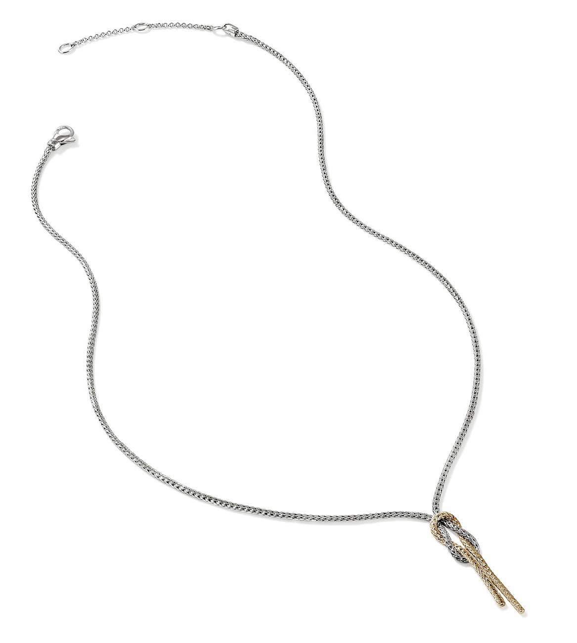 John Hardy Love Knot Y Necklace, 1.8mm in Gold|Silver - NZZ98683X16-18