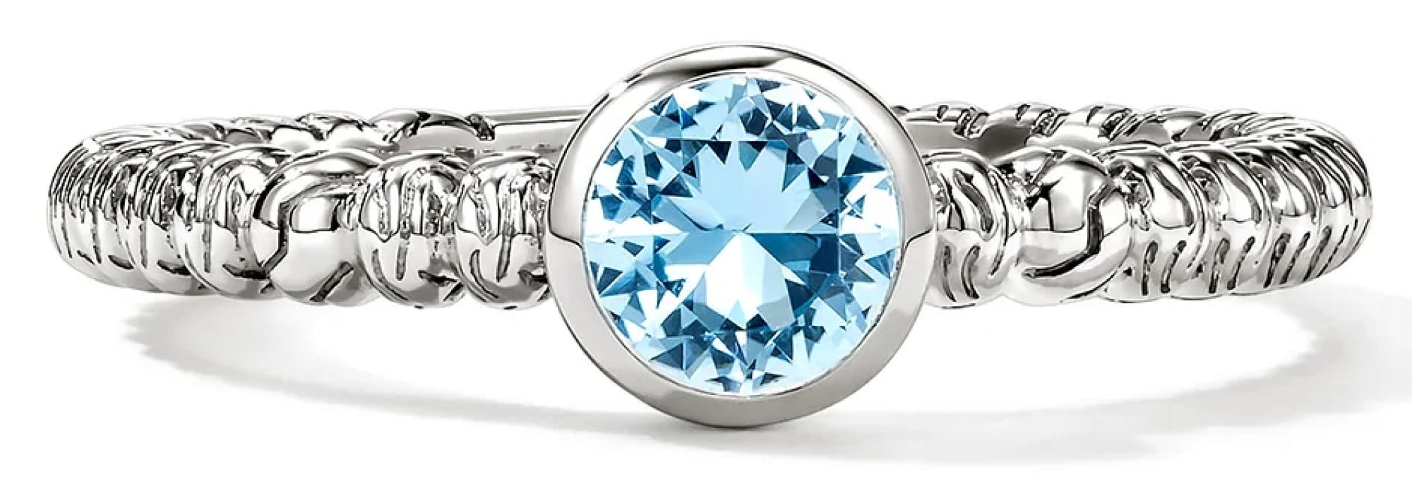 John Hardy Heishi Gem Ring - Size 7 - in Swiss Blue Topaz | Sterling Silver