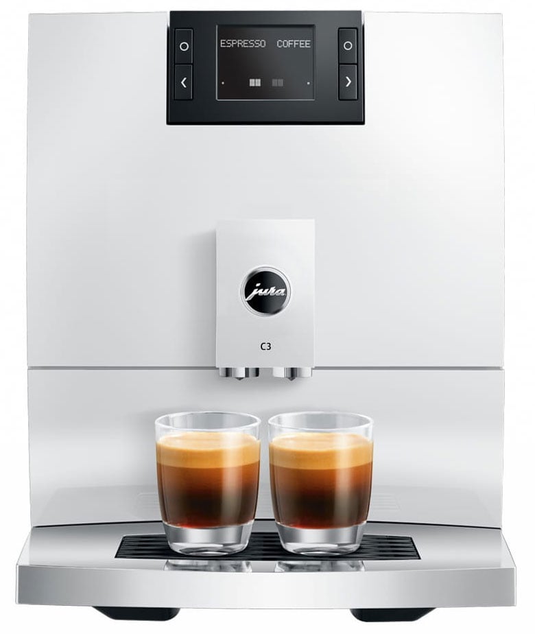Jura C3 Automatic Coffee & Espresso Machine in Piano White