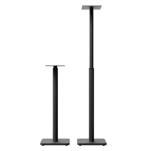 Kanto Sph Universal Height Adjustable Bookshelf Speaker Stands - Pair (Black) - Black