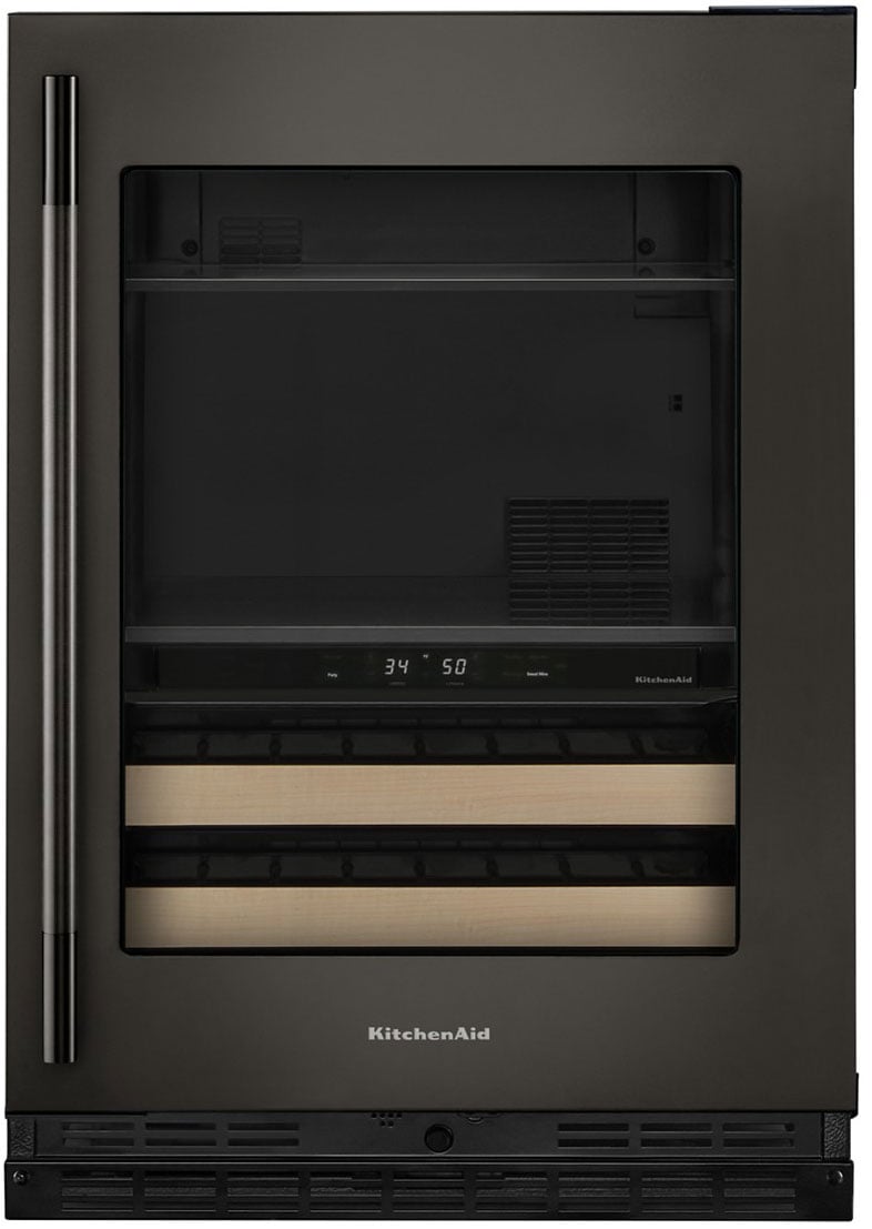 KitchenAid 4.89 Cu. Ft. Beverage Center Right Hinge 24-Inch Wide in Black Ore Frame