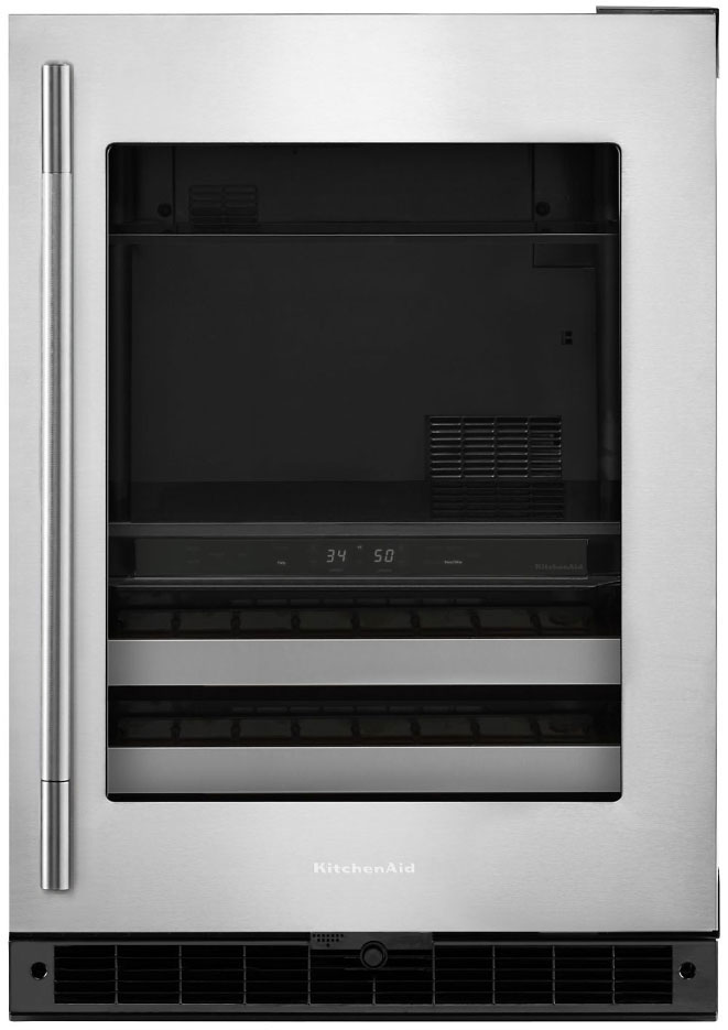 KitchenAid 4.89 Cu. Ft. Beverage Center Right Hinge 24-Inch Wide in Stainless Steel Frame