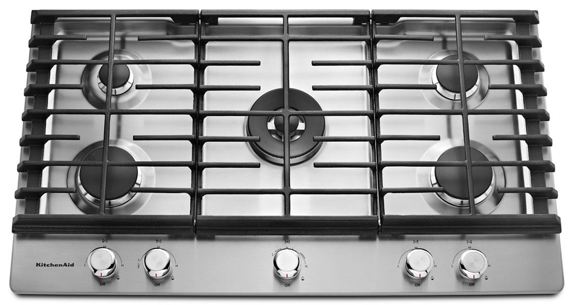 KitchenAid 36" Stainless Steel 5-Burner Gas Cooktop