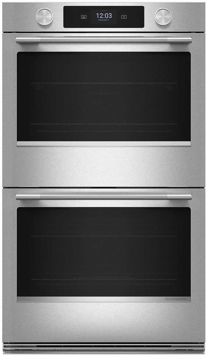 KitchenAid Smart Double Wall Oven with Assisted Cooking Modes in PrintShield Stainless Steel