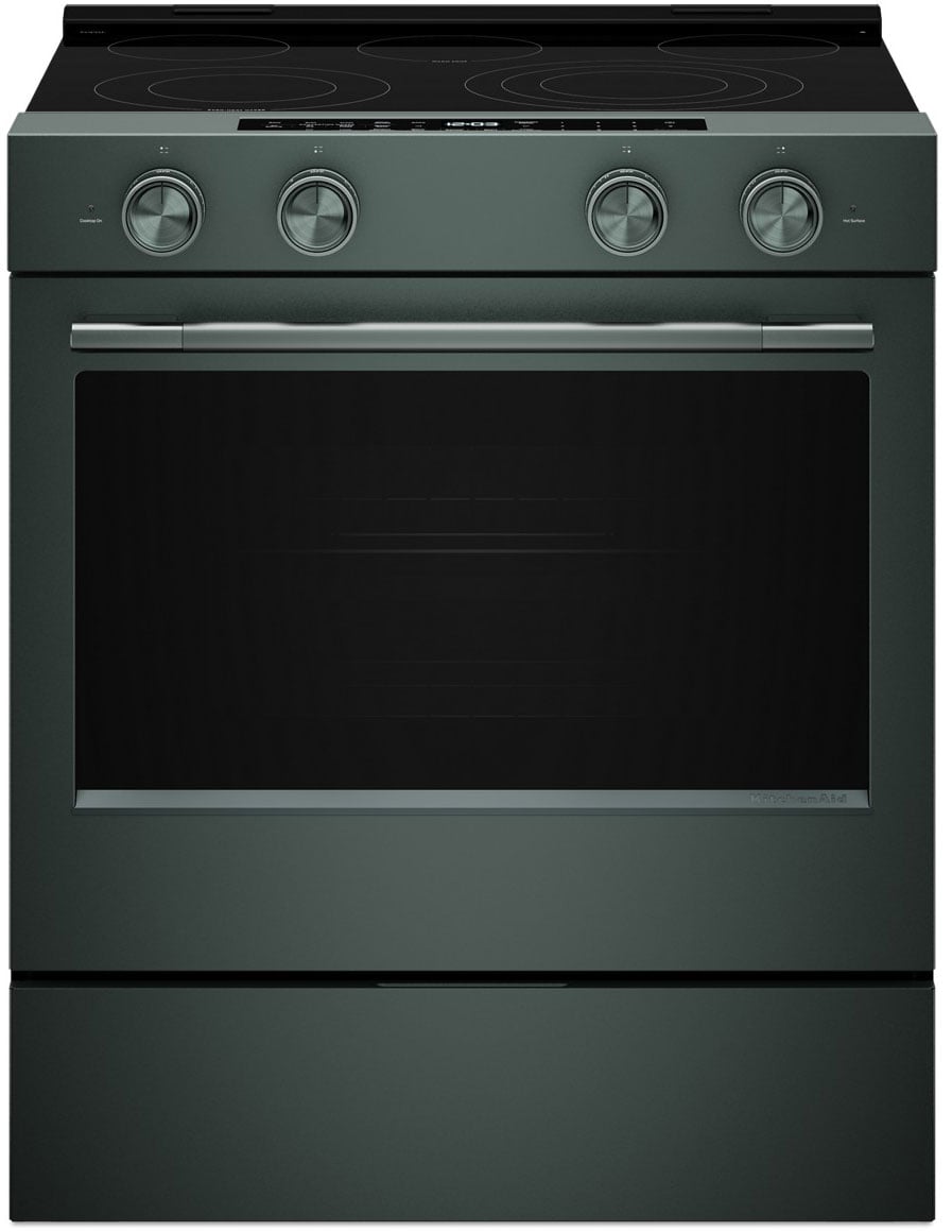 KitchenAid KSES530SJP Smart 30 inch Slide-in Electric Range with 5.3 Cu. Ft. Capacity, Two Even-Heat Hyper Elements, Convection Cooking Modes, Even-Heat True Convection (Juniper)