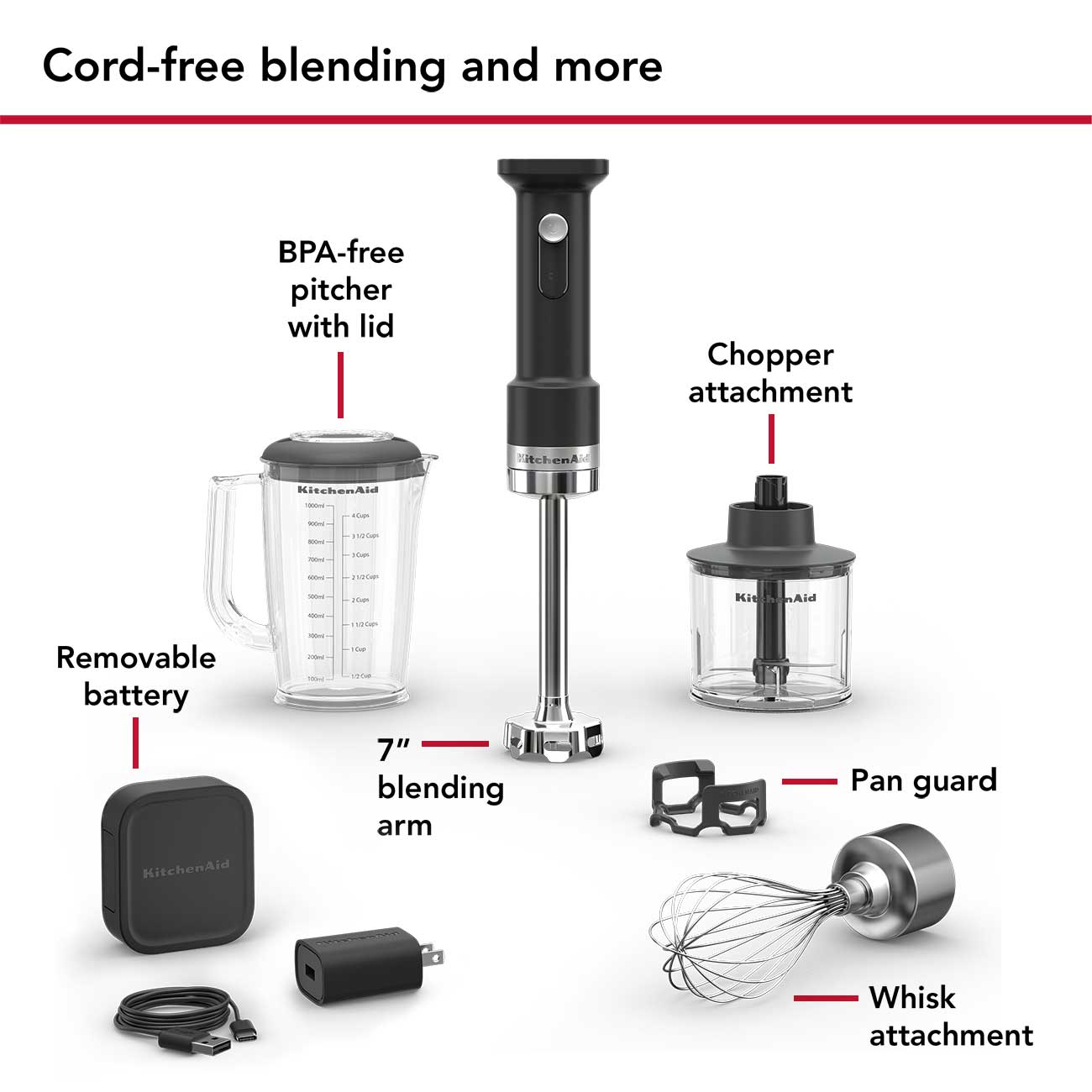 KitchenAid Go Cordless Hand Blender with Battery | Abt