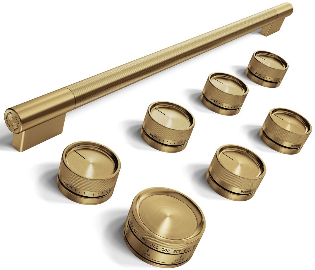 KitchenAid Handle and Knob Hardware Accessory Kit for 36-Inch Commercial-Style Dual Fuel Range in Brass