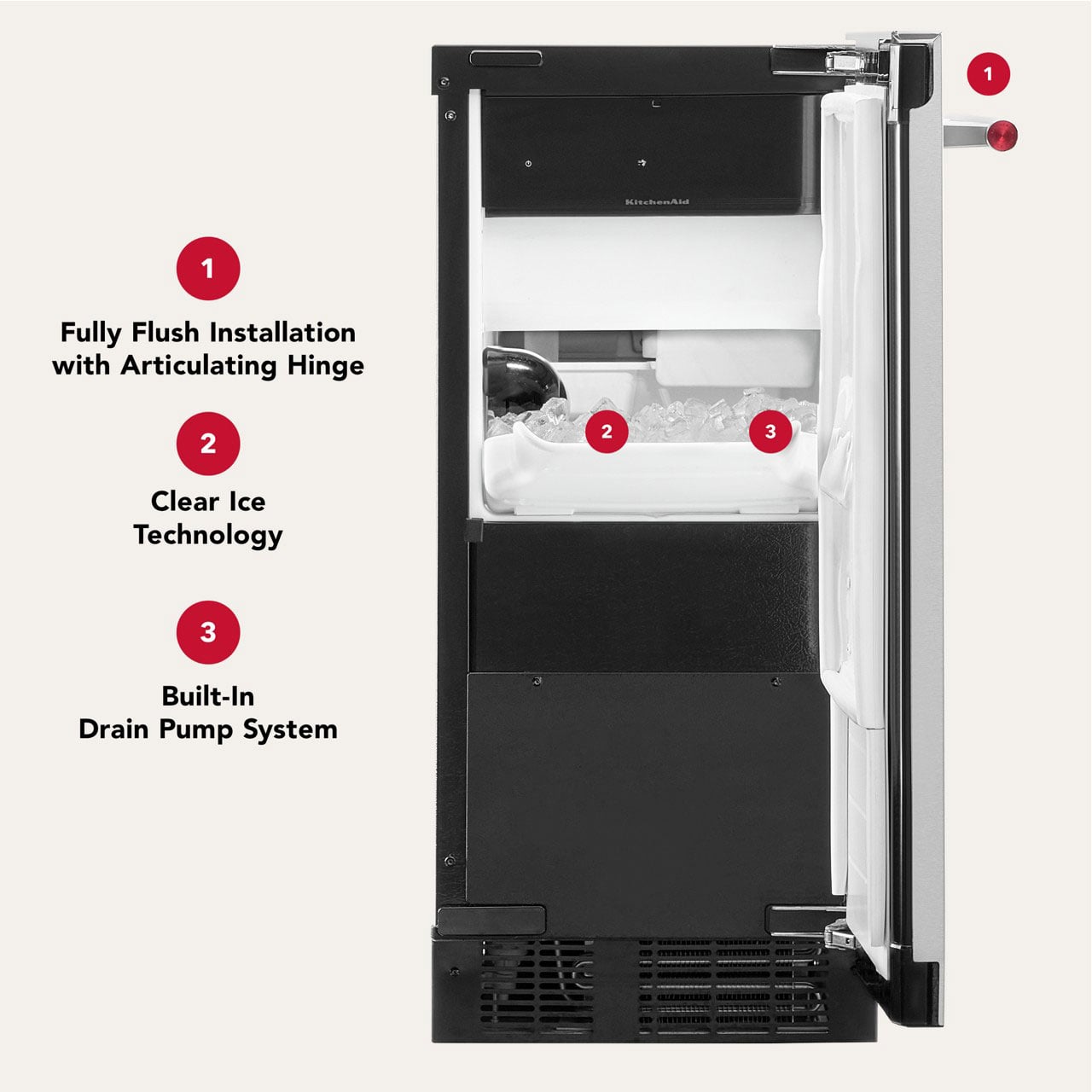 KitchenAid KUIX515SPS Automatic Ice Maker in Stainless Steel