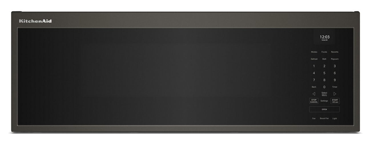 KitchenAid KMML550RBE 30 inch Smart Low Profile Microwave Hood Combination with 1.1 cu. ft. Capacity, Dual Fan 600 CFM Ventilation (Black Ore)