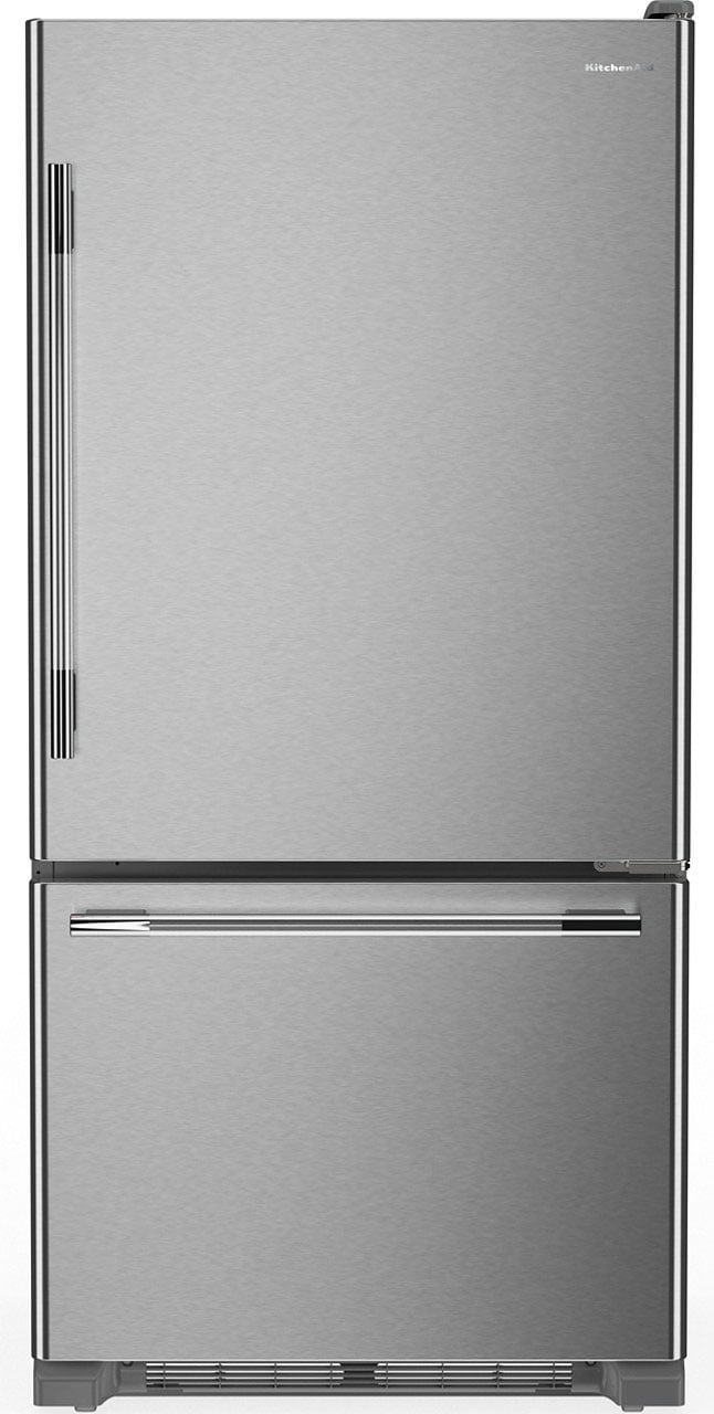 KitchenAid 19 Cu. Ft. Bottom Mount Refrigerator Right-Hinge 30-Inch Wide in PrintShield Stainless Steel