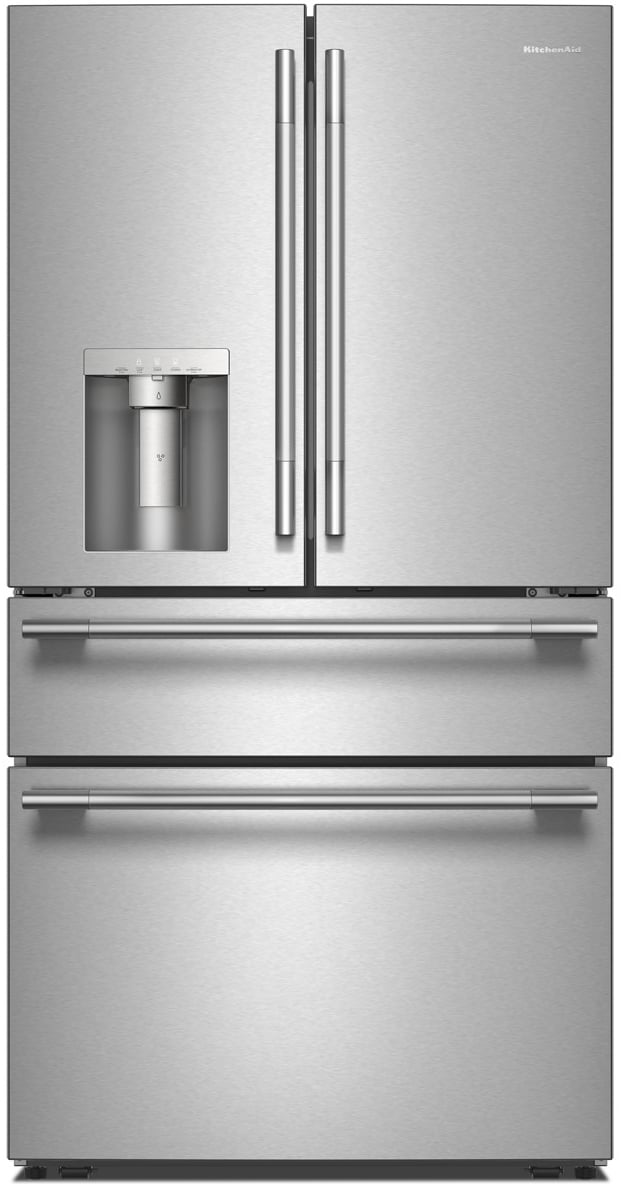 KitchenAid 29 Cu. Ft. French Door Refrigerator with FreshChill Full-Width Refrigerated Drawer 36-Inch in PrintShield Stainless