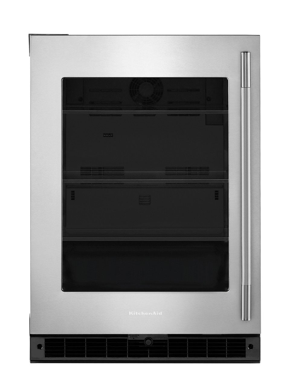 KitchenAid KURL324SSB 24 inch Undercounter Refrigerator with 5.2 cu. ft. Capacity, Temperature Monitoring System and UV-Protected Thermal Glass Door in Stainless Steel (Left Hinge)