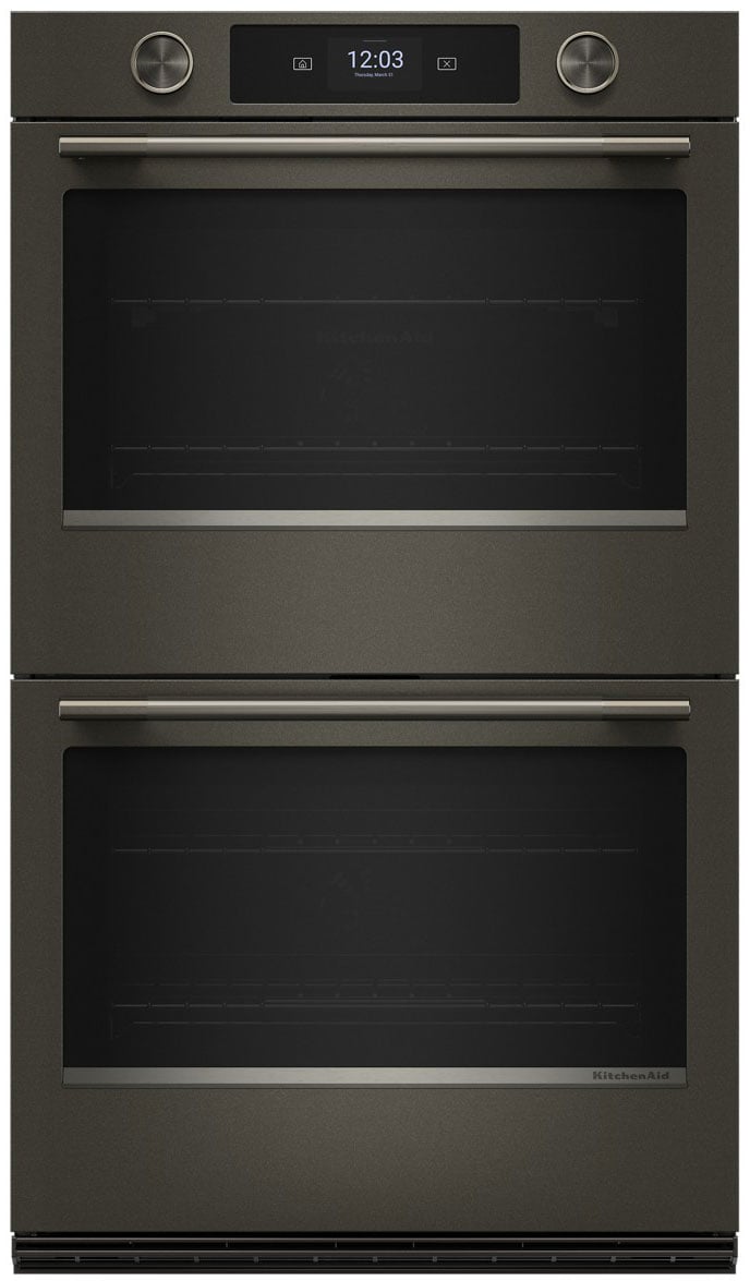 KitchenAid Smart Double Wall Oven with Assisted Cooking Modes 30-Inch Wide in Black Ore