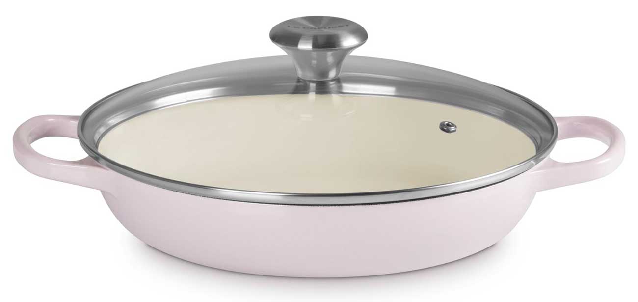 Le Creuset 2.25 Signature Braiser with Glass Lid in Shallot