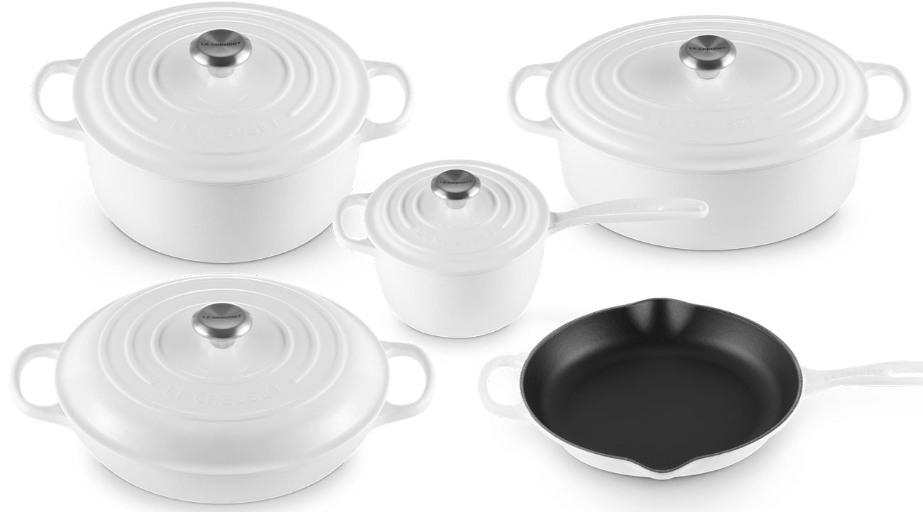 Le Creuset 9-Piece Cookware Set in White - US00188000010002