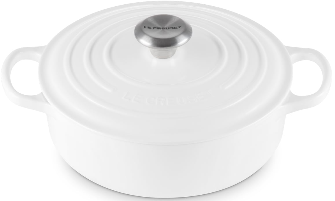Le Creuset Enameled Cast Iron 3.5 Quart Signature Wide Round Oven - White