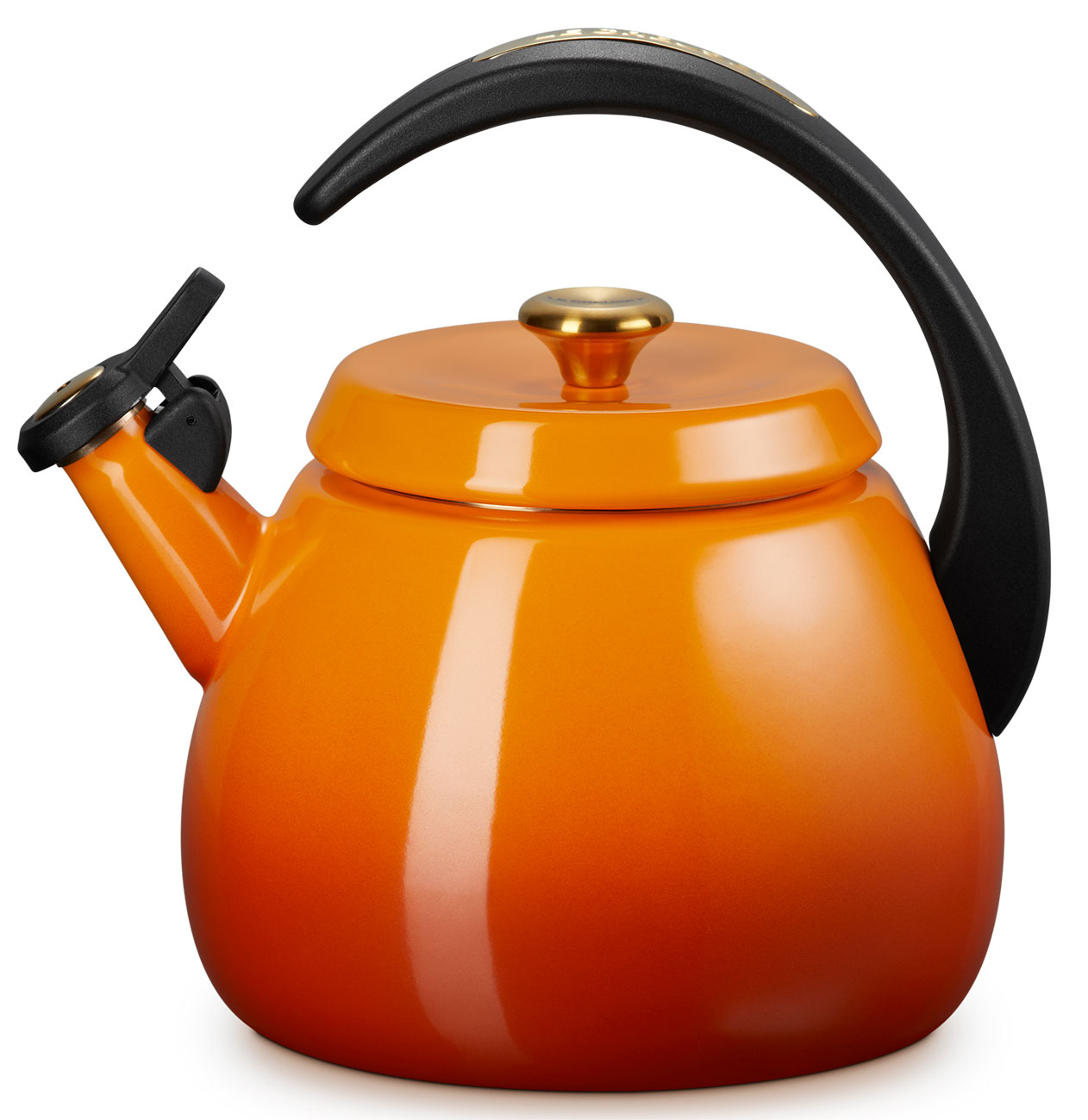 Le Creuset Cloche Kettle in Persimmon with Gold Knob