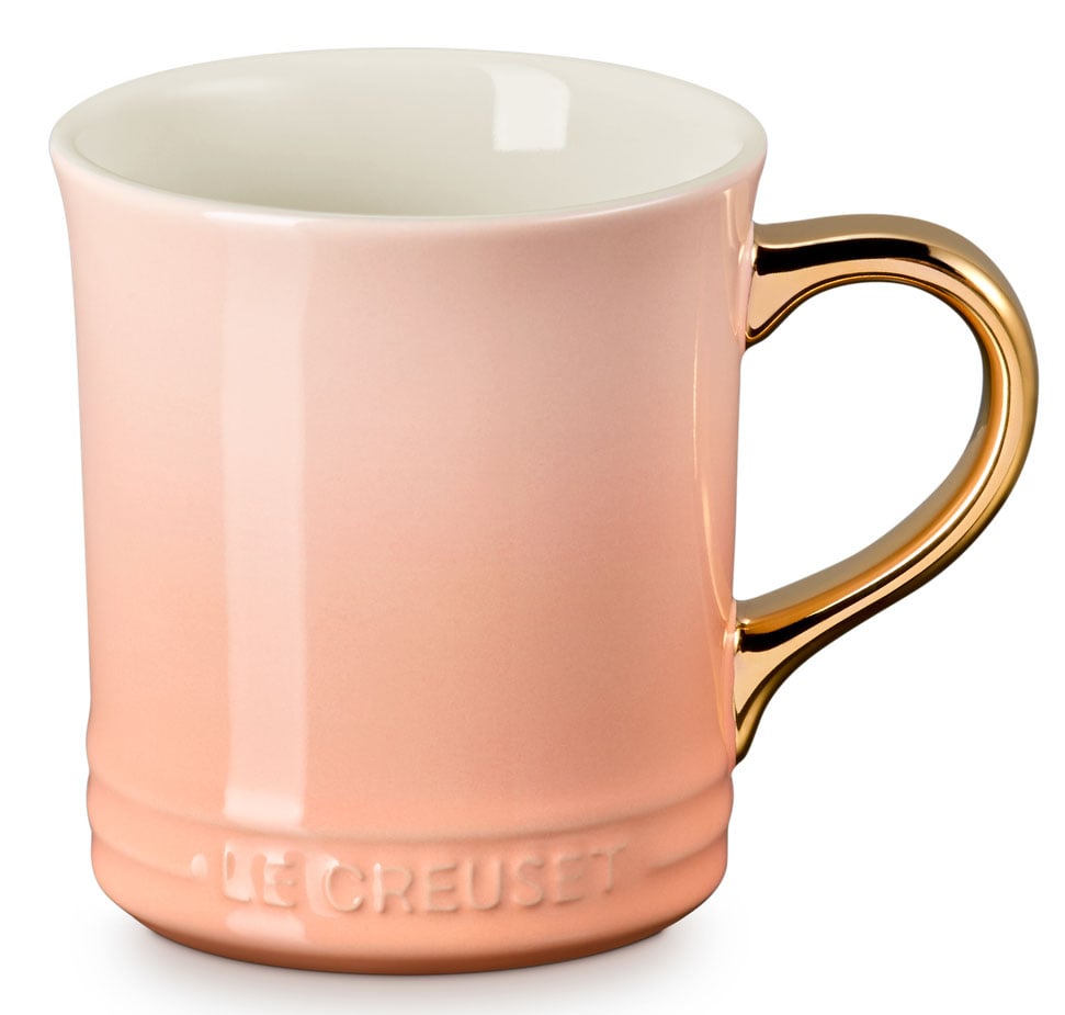 Le Creuset 14 Oz. Vancouver Mug with Gold Handle in Peche
