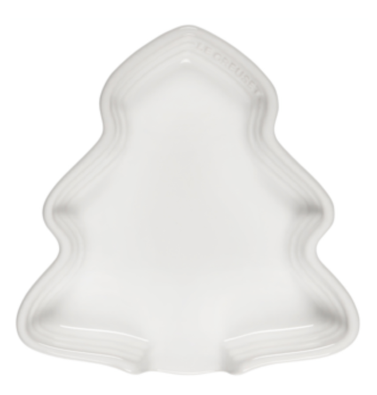 Le Creuset Stoneware Noel Holiday Tree Spoon Rest 5.5 in. - White