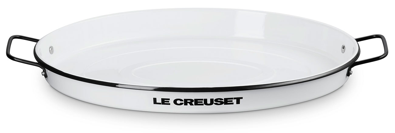 Le Creuset Alpine Outdoor Collection Everyday Enamelware Oval Serving Tray 7.4 Qt. in White