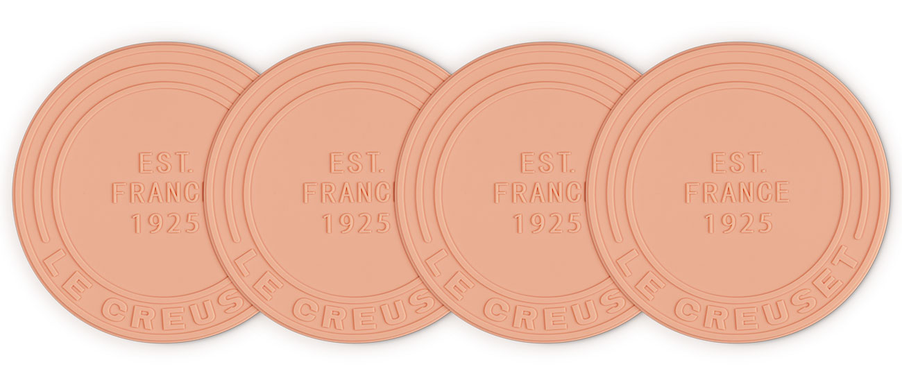 Le Creuset Silicone Coaster Set in Peche