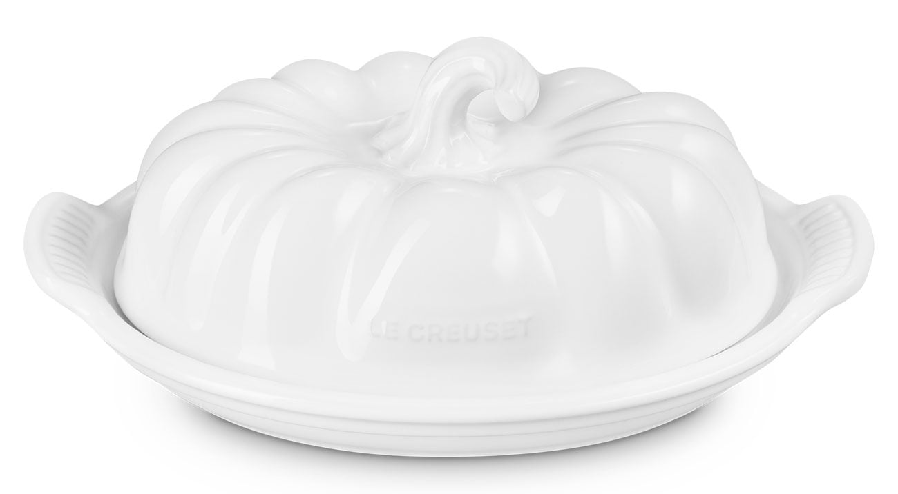 Le Creuset Pumpkin Butter Dish in White