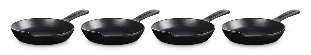 Le Creuset Gourmand Collection Skillet Set of 4 in Matte Black
