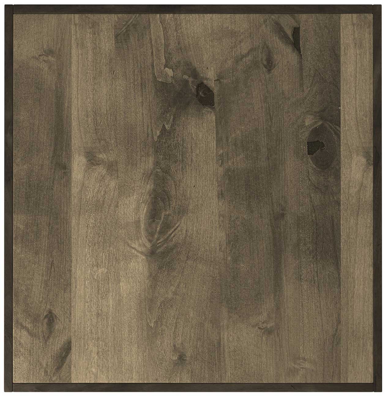Close-up of the wooden surface of the side table