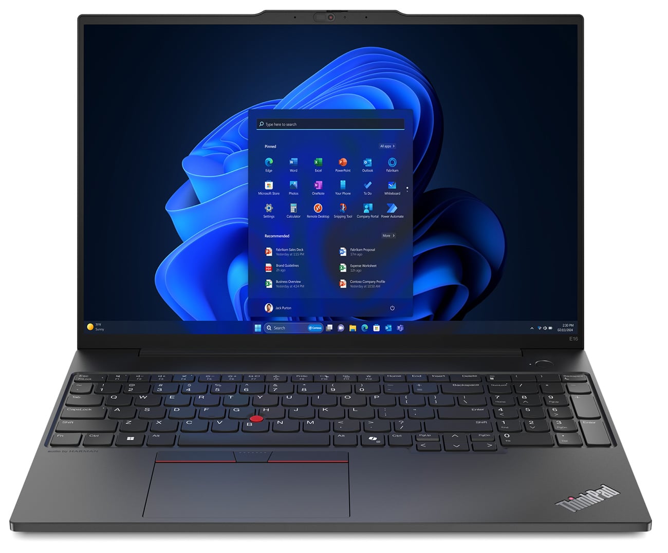 Lenovo ThinkPad E16 Gen 2 Laptop 16-Inch Touchscreen Intel Core Ultra 7 155U 32GB RAM 1TB SSD, Intel Graphics in Black - 21MAS0NS00