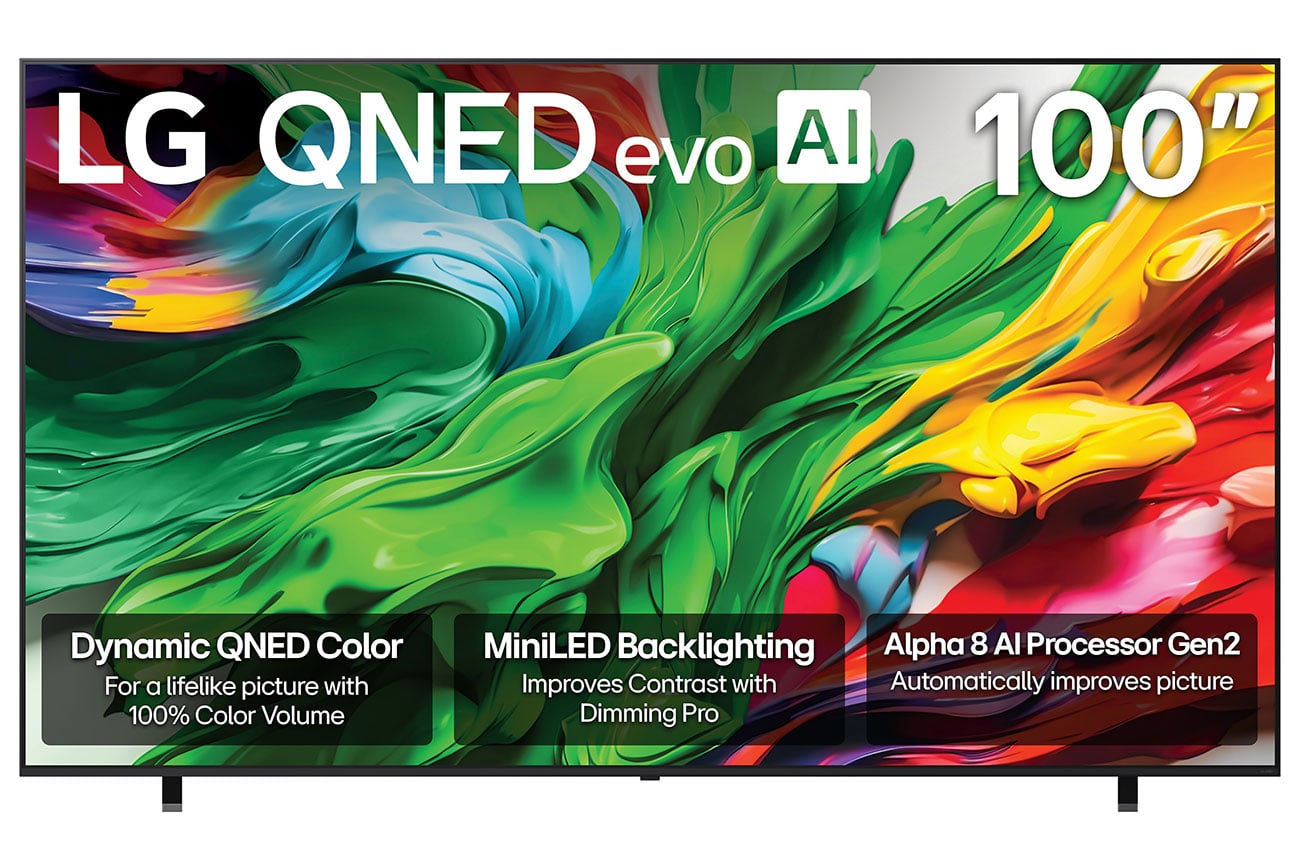 LG QNED85A Series TV 100-Inch Mini LED 4K Smart with evo AI in Black