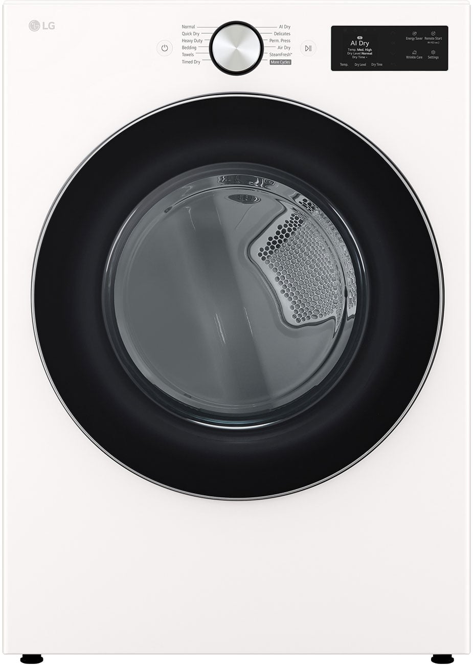 LG 7.4 Cu. Ft. Front Load Electric Dryer with TurboSteam & Built-In Intelligence in Alpine White