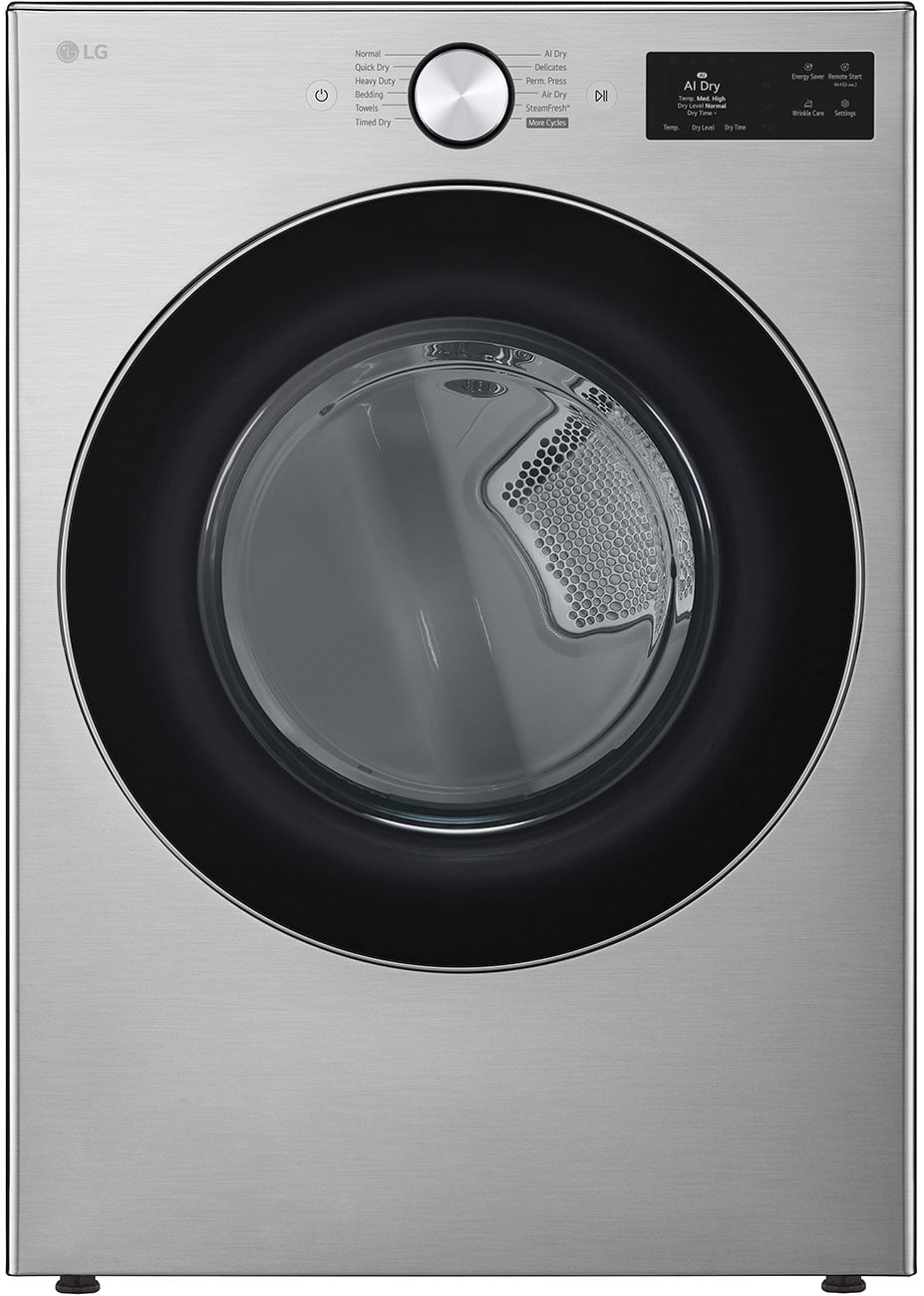 LG 7.4 Cu. Ft. Smart Front Load Gas Dryer with TurboSteam & Built-In Intelligence in Graphite Steel