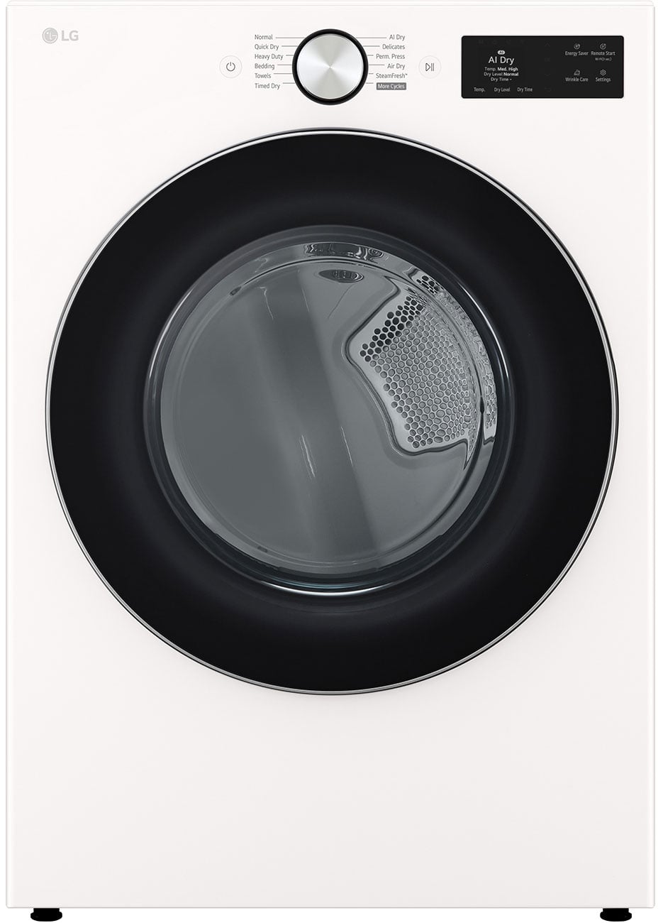 LG 7.4 Cu. Ft. Smart Front Load Gas Dryer with TurboSteam & Built-In Intelligence in Alpine White