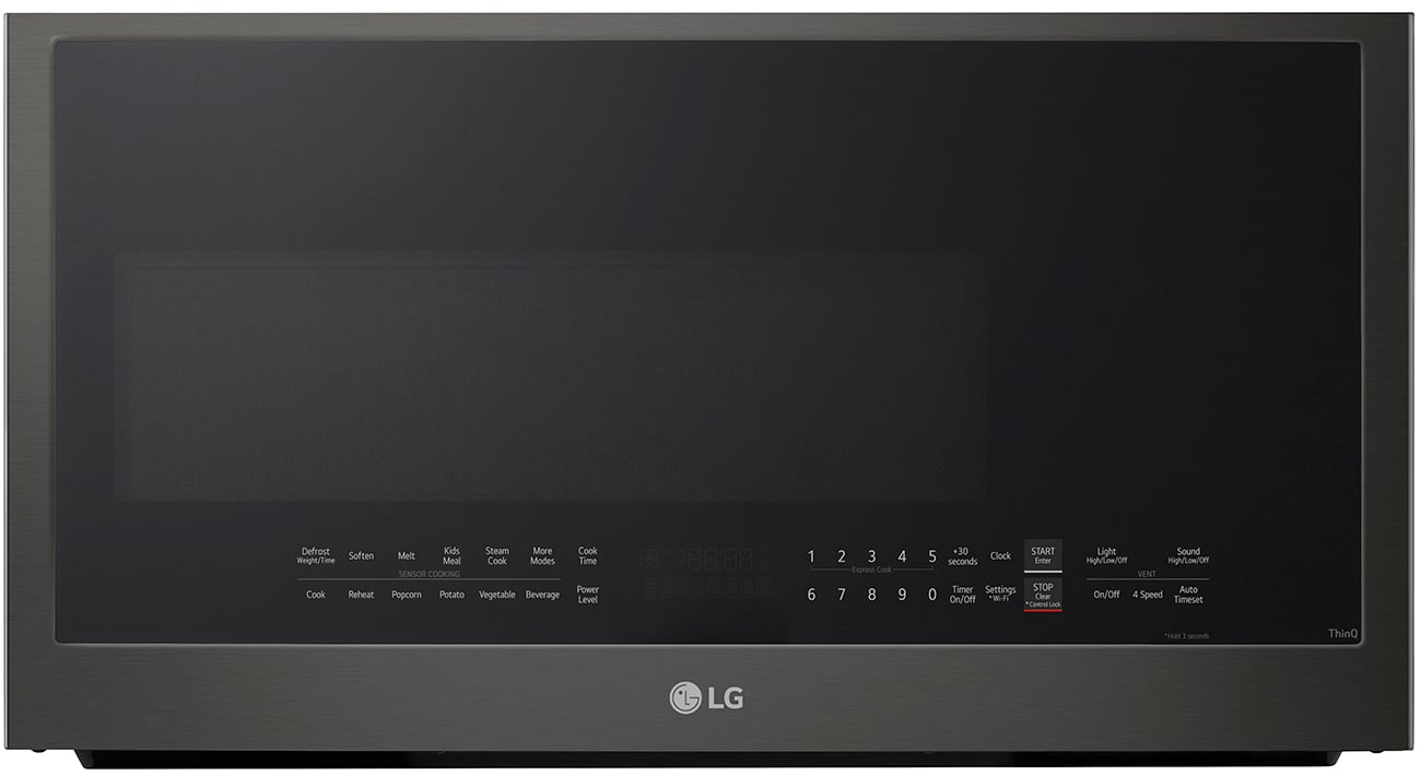 LG 2.0 Cu. Ft. Over-the-Range Microwave Oven with EasyClean in Smudge-Proof Black Stainless Steel