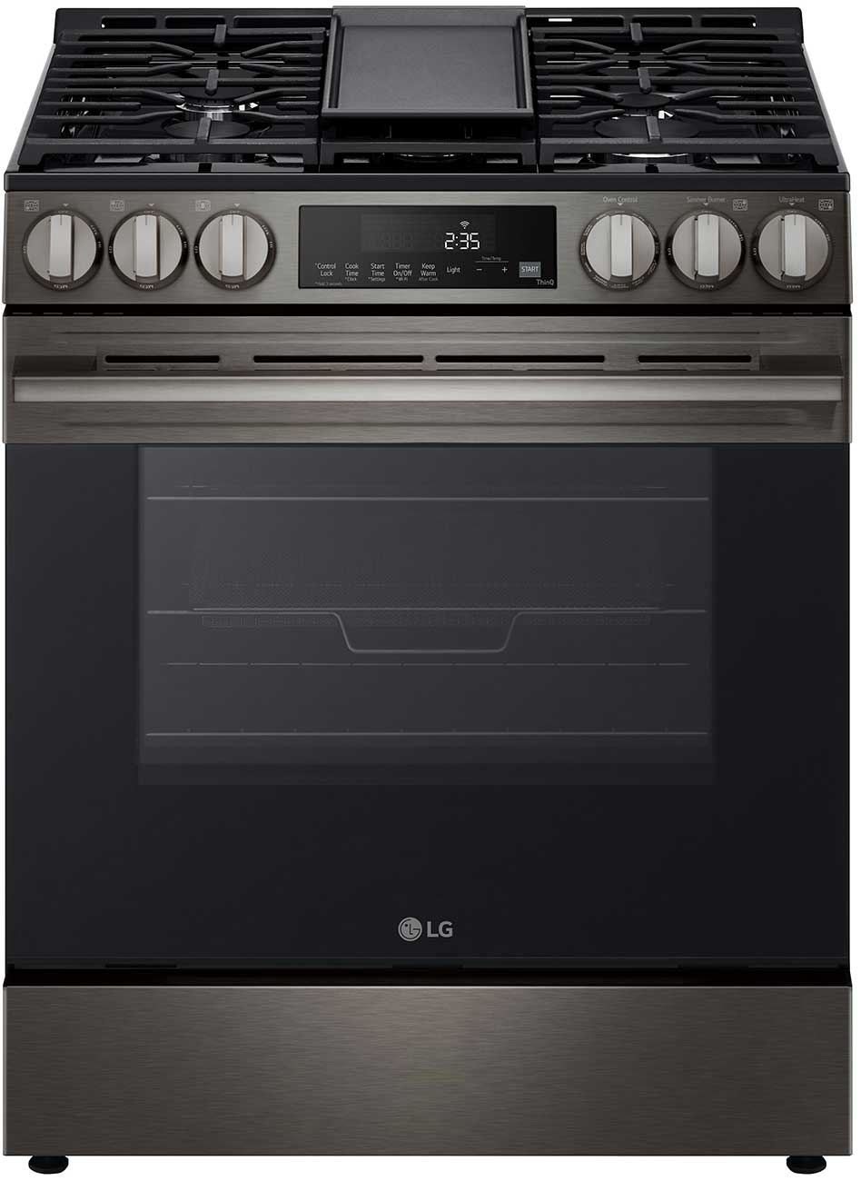 LG 6.3 Cu. Ft. Smart Slide-In Gas Range 30-Inch in Black Stainless Steel
