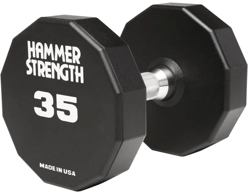 Life Fitness Hammer Strength 35lb 12-Sided Urethane Dumbbell